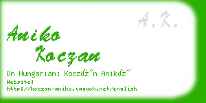 aniko koczan business card